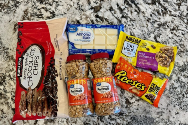 Ingredients needed for peanut clusters